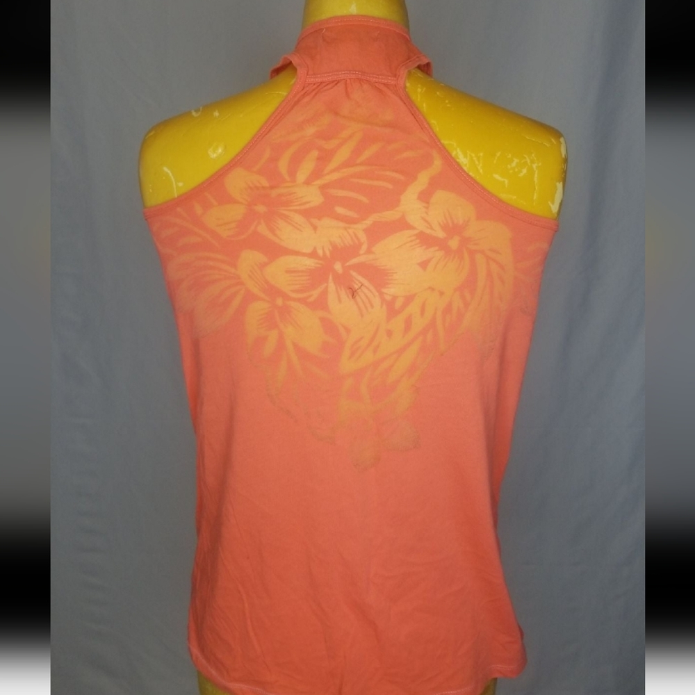 Racerback tank with floral burnout
